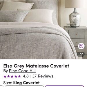 Pine Cone Hill Silver Matelassé Quilt